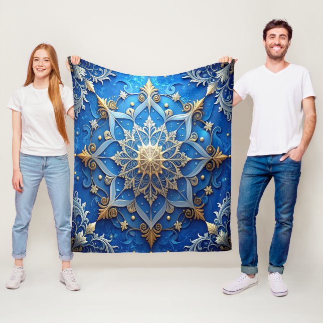 Decorative Blue Gold Fleece Blanket (Beispiel)