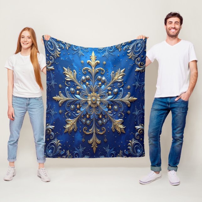 Decorative Blue Gold Fleece Blanket (Beispiel)