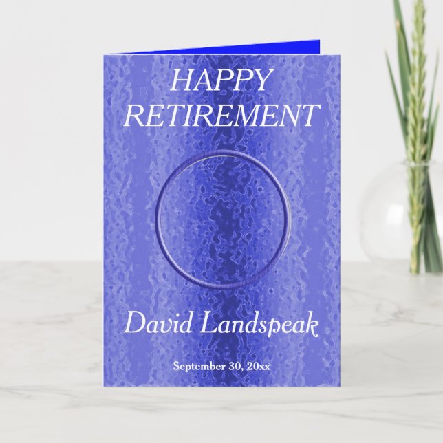 Decorative Blue Metal 1 Foto Collage Pensionierung Karte (Vorderseite)