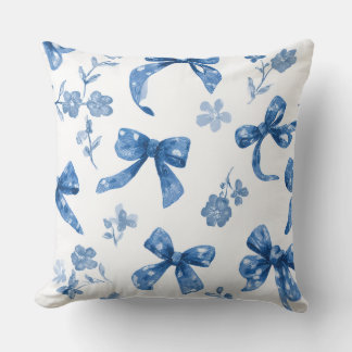 Decorative Bow and Flowers Throw Pillow Kissen