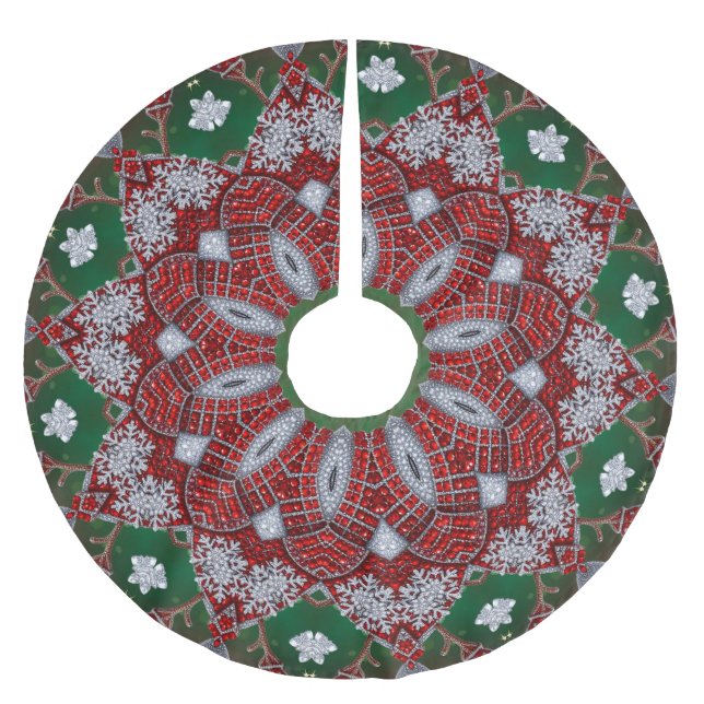 Decorative Christmas Tree Skirt Polyester Weihnachtsbaumdecke (Vorderseite)