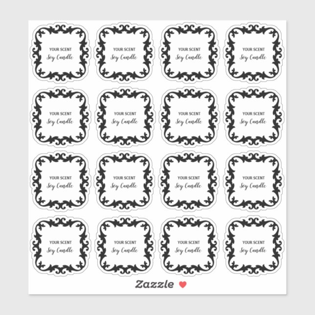 Decorative Clear Soy Candle Labels 2x2 Zoll (Blatt)