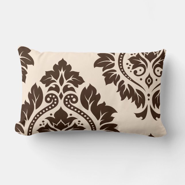 Decorative Damask Art I (2Way) Cream & Brown Lendenkissen (Vorderseite)