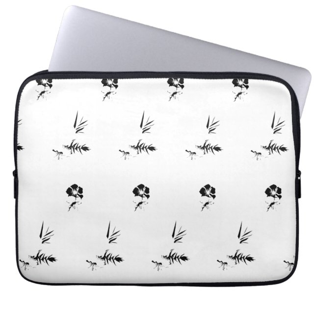 Decorative, Dark Grey, Charcoal Electronics Bag Laptopschutzhülle (Vorderseite)