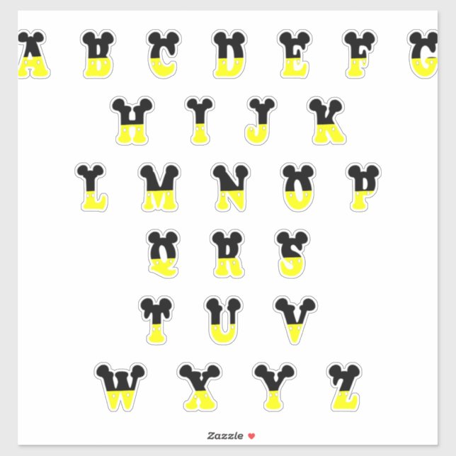 Decorative Disney Alphabet Aufkleber (Blatt)