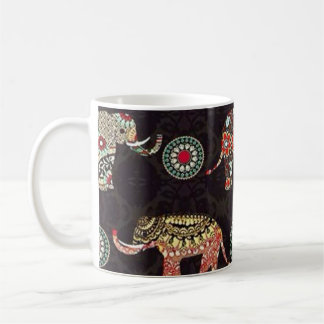 Decorative Elephant Pattern Mug Kaffeetasse