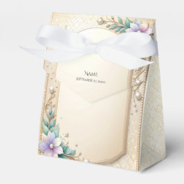 Decorative Floral Frame with Pearls Favor Box Geschenkschachtel