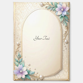 Decorative Floral Frame with Pearls Magnet