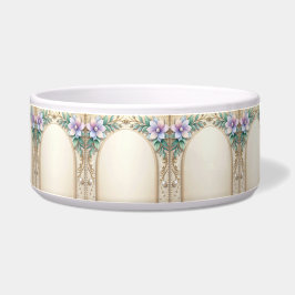 Decorative Floral Frame with Pearls Pet Bowl Napf