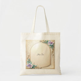 Decorative Floral Frame with Pearls Tote Bag Tragetasche