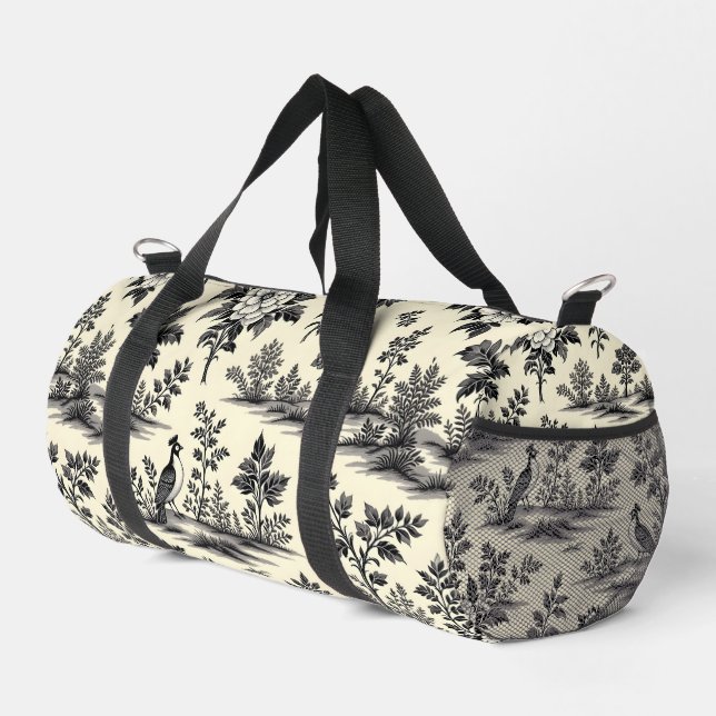 Decorative French toile pattern Duffle Bag (Rechte Ecke)