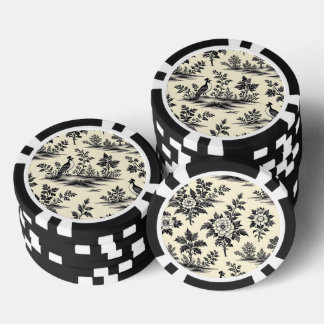 Decorative French toile pattern Pokerchips