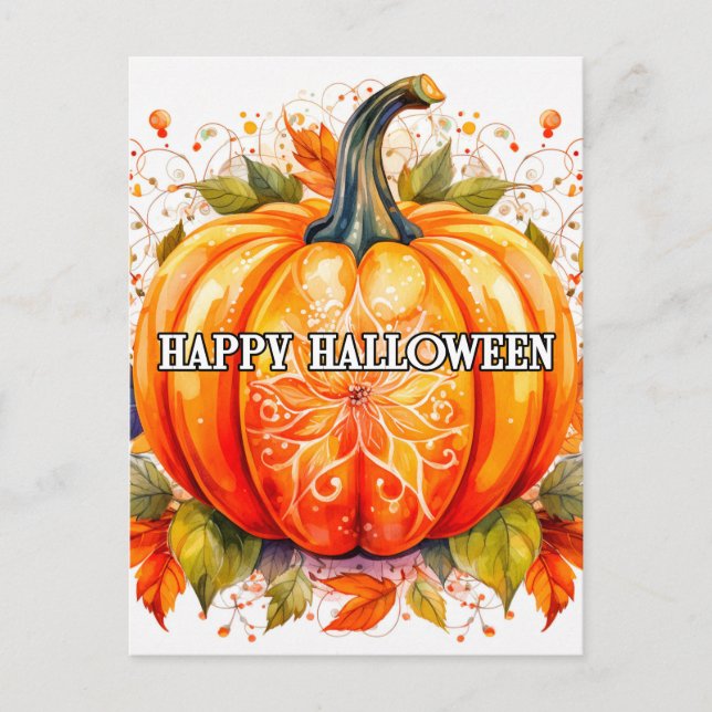 Decorative Freshly Harvested Halloween Pumpkin Postkarte (Vorderseite)