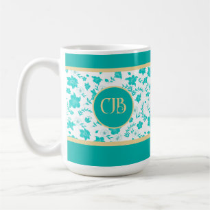 Decorative Gold Floral White Tee Kaffee Tasse