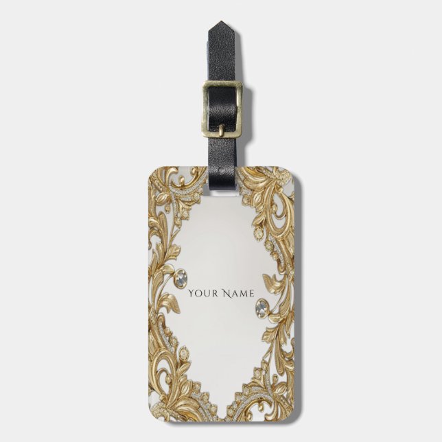 Decorative Gold-Gepäckmarke Gepäckanhänger (Vorderseite vertikal)