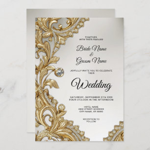 Decorative Gold Hochzeit Einladung