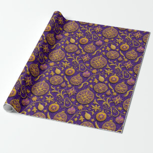 Decorative Gold Outlinated Weihnachtsschmuck Geschenkpapier