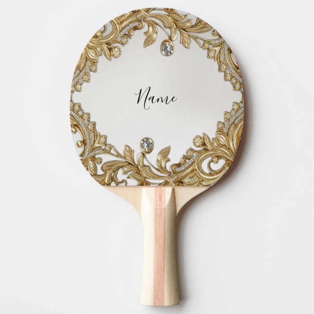 Decorative Gold Ping Pong Paddle Tischtennis Schläger (Vorderseite)