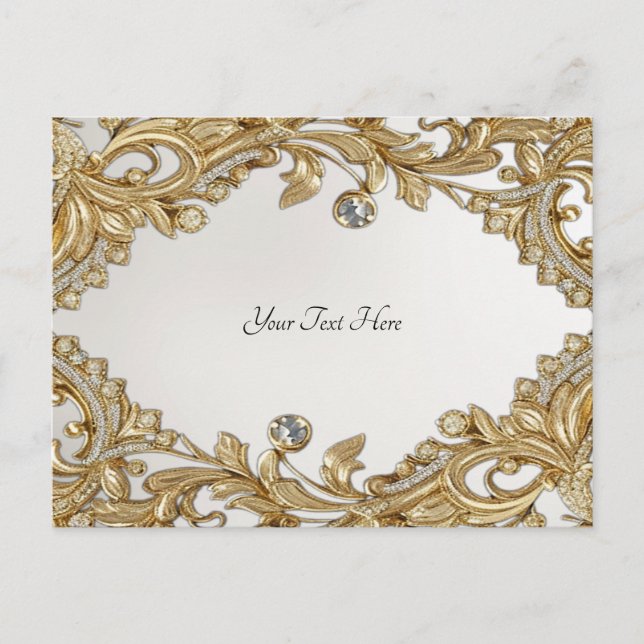 Decorative Gold Postcard Postkarte (Vorderseite)