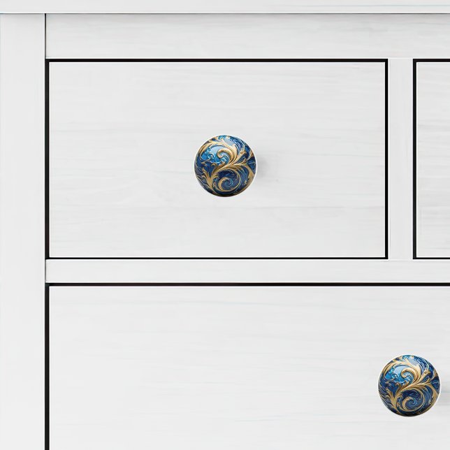 Decorative Gold Royal Blue Verziert Enamel Keramikknauf (Von Creator hochgeladen)