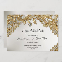 Decorative Gold Save the Date