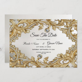 Decorative Gold Save the Date
