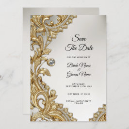 Decorative Gold Save the Date