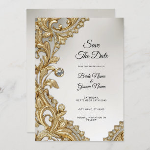 Decorative Gold Save the Date
