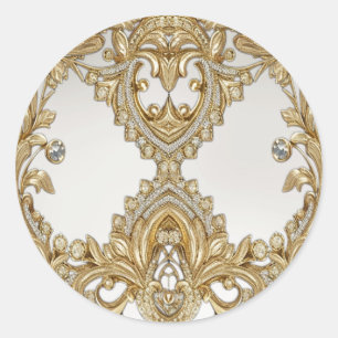 Decorative Gold-Siegel-Hochzeitsticker Runder Aufkleber