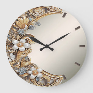 Decorative goldfarbene Wand-Uhr Große Wanduhr