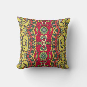 Decorative hand drawn seamless pattern. Colorful a Kissen