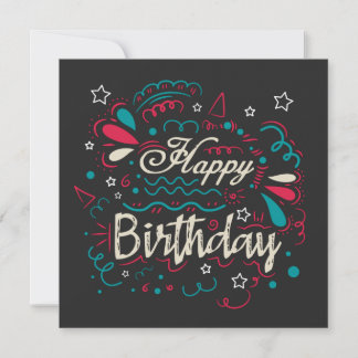 decorative happy birthday einladung