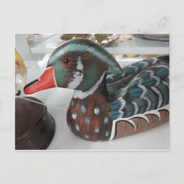 Decorative Holzente Postkarte (Vorderseite)