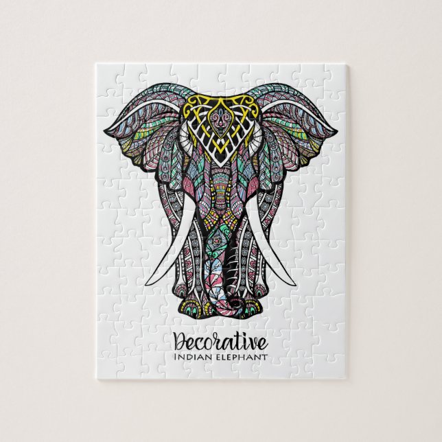 Decorative Indian Elephant Puzzle (Vertikal)