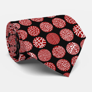 Decorative Kreise - Ruby Red und Black Krawatte