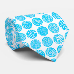 Decorative Kreise - Sky Blue und White Krawatte