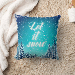 Decorative Let it Snow Crystal Glitzer Weihnachten Kissen