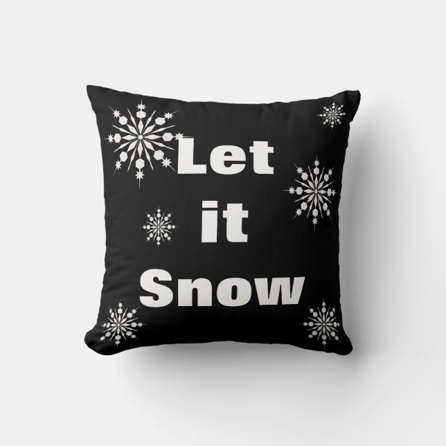 Decorative Let it Snow Crystal Snowflake Weihnacht Kissen (Vorderseite)