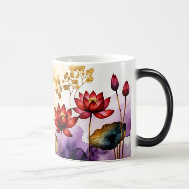 Decorative Lotus Blume Design #2 Verwandlungstasse (Rechts)