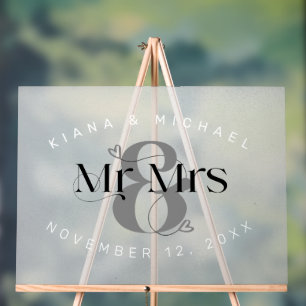 Decorative Modern Wedding Mr. & Mrs. ID887 Acrylschild