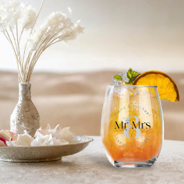Decorative Modern Wedding Mr. & Mrs. ID887 Weinglas Ohne Stiel