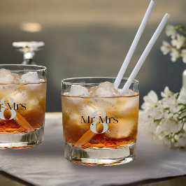 Decorative Modern Wedding Mr. & Mrs. ID887 Whiskyglas
