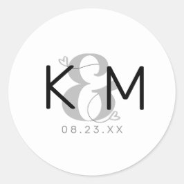 Decorative Moderne Wedding ID887 Runder Aufkleber