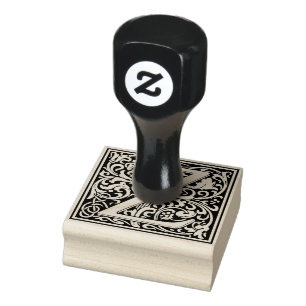 Decorative Monogram Letter Z Gummistempel