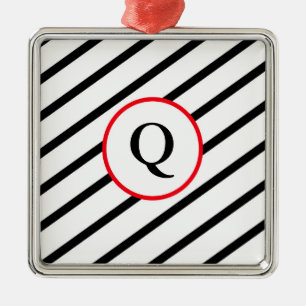 Decorative Monogram Silbernes Ornament