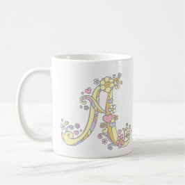 Decorative Monogramm A Herz und Blume Tasse