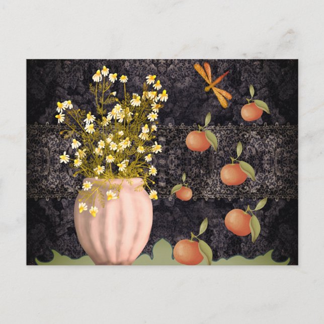 Decorative Moody Floral Postkarte (Vorderseite)