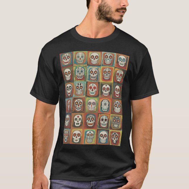 Decorative paint Skull Collection Mexican Folk T-Shirt (Vorderseite)