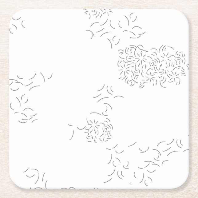 Decorative, Pale Grey Paper Coaster Rechteckiger Pappuntersetzer (Vorderseite)