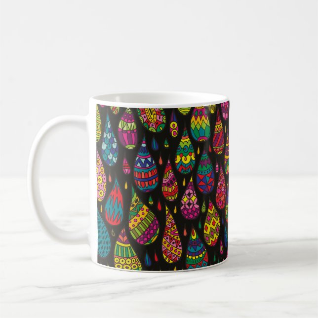 Decorative patterned drops seamless background. Br Kaffeetasse (Links)